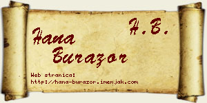 Hana Burazor vizit kartica
